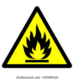 Flammable material warning sign , vector illustration