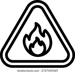 Vector de ilustración de icono de línea de materiales inflamables