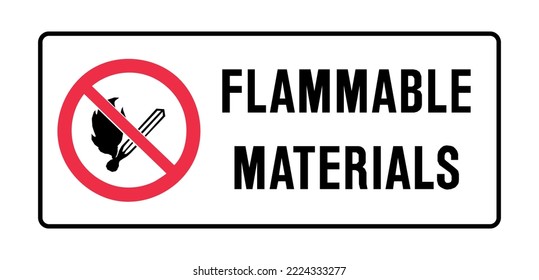  Flammable Materials - Prohibition Signs- No Smoking  Flammable - Protection Required, Fire Safety, Flammable.