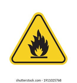Flammable materials sign for print. W 01 sign icon isolated on white background.