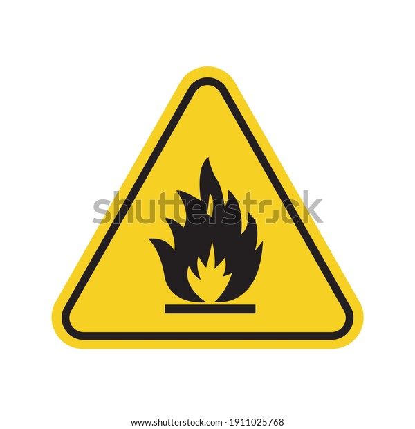 Flammable Materials Sign Print W 01 Stock Vector (Royalty Free) 1911025768