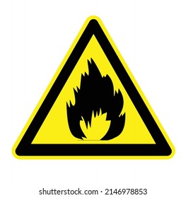 
Flammable materials sign or symbol.