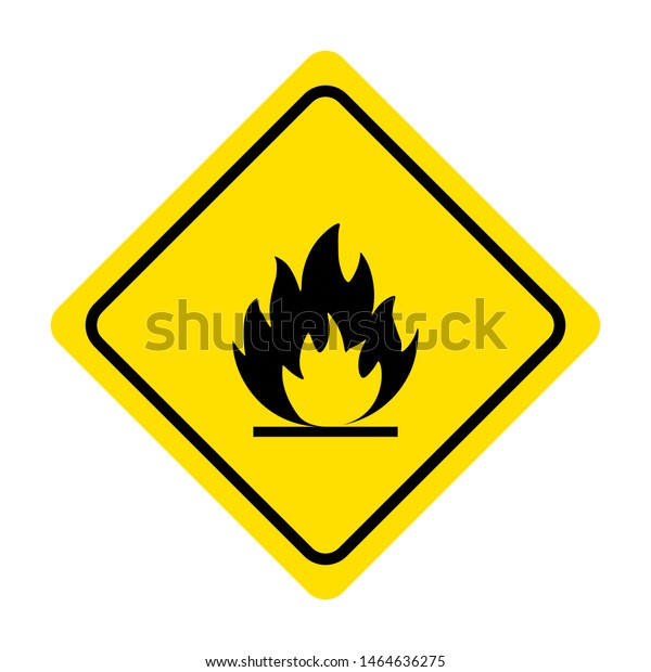 Flammable Materials Warning Sign Isolated On Stock Vector (Royalty Free ...