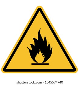 Flammable materials warning sign vector illustration. Hazard symbols.