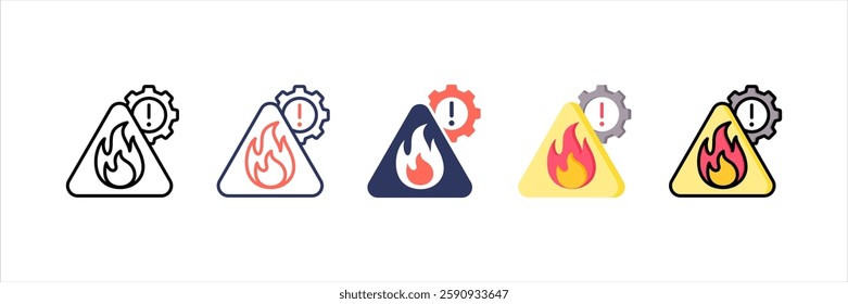 Flammable Multi Style Icon Set