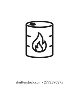 Flammable oil drum with flame icon