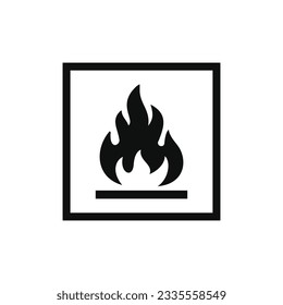 Flammable packaging mark icon symbol vector