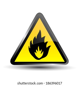 Danger Vector Sign Highly Flammable Sign Stock Vector (Royalty Free ...