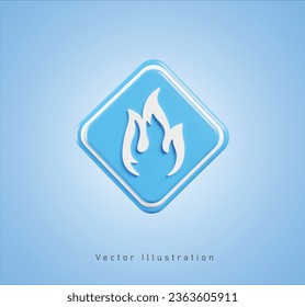 flammable sign in 3d vector illustration