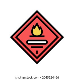 flammbare Zeichen Farbe Symbol Vektorgrafik. brennbares Schild. einzelne Symbolillustration