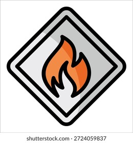 Flammenfähiges Zeichen-Icon-Element für Design