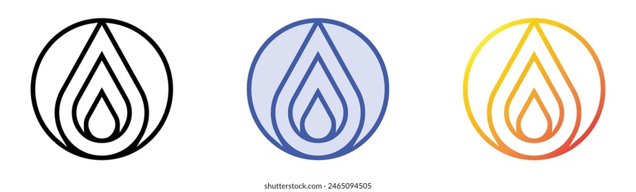 icono de letrero inflamable. Diseño de estilo de relleno lineal, azul y degradado aislado sobre fondo blanco