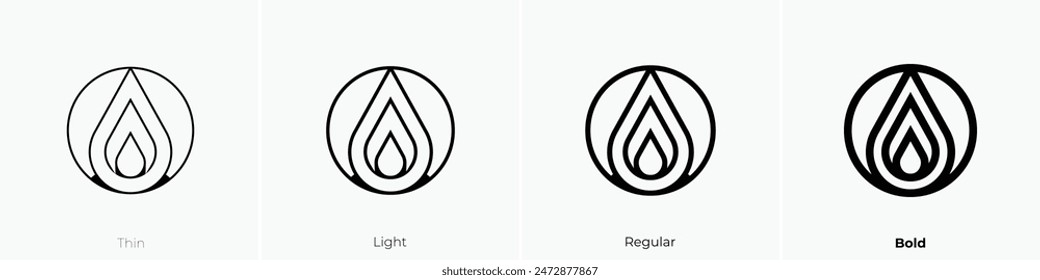 flammable sign icon. Thin, Light Regular And Bold style design isolated on white background
