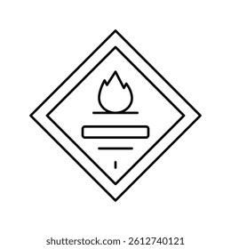 flammable sign line icon vector. flammable sign sign. isolated contour symbol black illustration