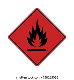 Flammable sign on white background ,vector illustration.