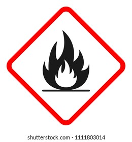 FLAMMABLE SIGN. Rhombus. Vector.