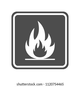 FLAMMABLE SIGN. Square. Vector.