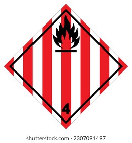 Flammable Solid Class 4 Symbol Sign ,Vector Illustration, Isolate On White Background Label .EPS10