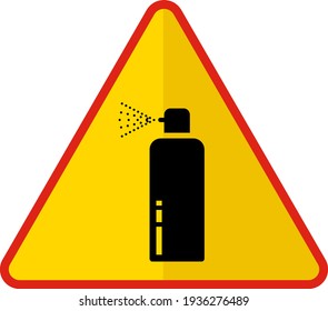 Flammable Spray Bottle Liquid Concept Vector Icon Design, yellow triangle warning signs, regulatory and guide symbol on white background, Modern traffic signal stock illustration