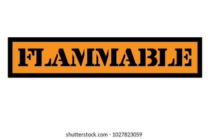 Flammable stamp. Typographic label, stamp or logo