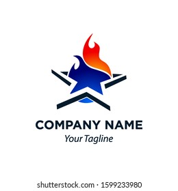 Flammable Star Fire Icon Vector Logo Template, EPS 10.