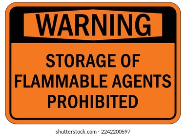 Etiquetas de advertencia de almacenamiento inflamables