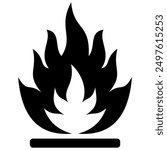 Flammable substances sign. Vector illustration of GHS hazard pictogram warning sign with flame fire inside. Attention. Caution flammable materials. hazard icon. printable vector.