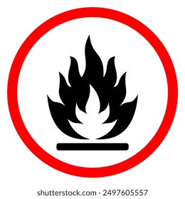 Flammable substances sign. Vector illustration of GHS hazard pictogram warning sign with flame fire inside. Attention. Caution flammable materials. hazard icon. printable vector.