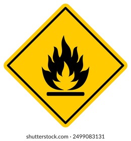 Flammable substances sign. Vector illustration of GHS hazard pictogram warning sign with flame fire inside. Attention. Caution flammable materials. hazard icon. printable vector.