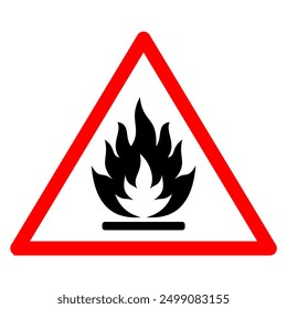 Flammable substances sign. Vector illustration of GHS hazard pictogram warning sign with flame fire inside. Attention. Caution flammable materials. hazard icon. printable vector.