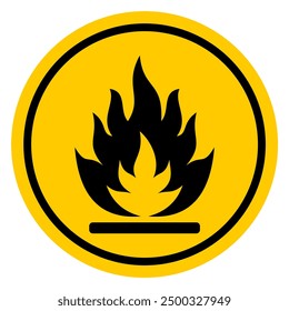 Flammable substances sign. Vector illustration of GHS hazard pictogram warning sign with flame fire inside. Attention. Caution flammable materials. hazard icon. printable vector.