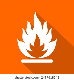 Flammable substances symbol. Vector illustration of GHS hazard with flame fire. Attention. Caution flammable materials. hazard icon. printable, editable and scalable vector.