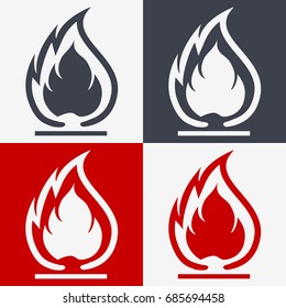 Flammable Symbol. Fire Icon. Packaging Symbol for Delivery of Cargo