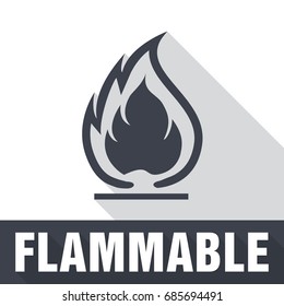 Flammable Symbol. Fire Icon. Packaging Symbol for Delivery of Cargo