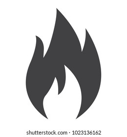 Flammable symbol glyph icon, logistic and delivery, fire sign vector graphics, a solid pattern on a white background, eps 10.