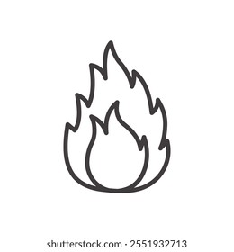 Icono inflamable del símbolo aislado en el fondo blanco. Icono de Vector.