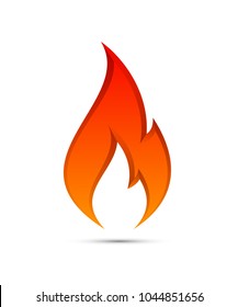 Flammable symbol. Icon with picture flame of fire. Highly flammable things. Fire vector sign. Explosive object simple logo. Color flame pictogram. Supports combustion icon