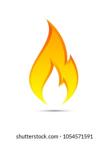 Flammable symbol. Icon with picture flame of fire. Highly flammable things. Fire vector sign. Explosive object simple logo. Color flame pictogram. Supports combustion icon