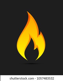 Flammable symbol. Icon with picture flame of fire.  