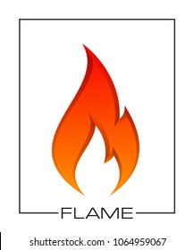 Flammable symbol. Icon with picture flame of fire. Highly flammable things. Fire vector sign. Explosive object simple logo. Color flame pictogram. Supports combustion icon