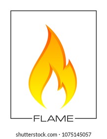 Flammable symbol. Icon with picture flame of fire. Highly flammable things. Fire vector sign. Explosive object simple logo. Color flame pictogram. Supports combustion icon