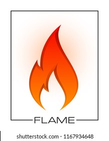 Flammable symbol. Icon with picture flame of fire. Highly flammable things. Fire sign. Explosive object simple logo. Color flame pictogram. Supports combustion icon