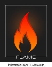 Flammable symbol. Icon with picture flame of fire. Highly flammable things. Fire sign. Explosive object simple logo. Color flame pictogram. Supports combustion icon