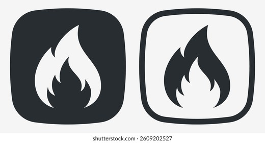 Flammable Symbol. Packaging Symbol. Sign and Label Indicating That the Content Is Highly Flammable or Should Be Kept Away from Fire or Heat. Flame Icon – Vector Symbol