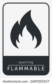 Flammable Symbol. Packaging Symbol. Sign and Label Indicating That the Content Is Highly Flammable or Should Be Kept Away from Fire or Heat. Flame Icon – Vector Symbol