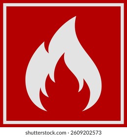 Flammable Symbol. Packaging Symbol. Sign and Label Indicating That the Content Is Highly Flammable or Should Be Kept Away from Fire or Heat. Flame Icon – Vector Symbol