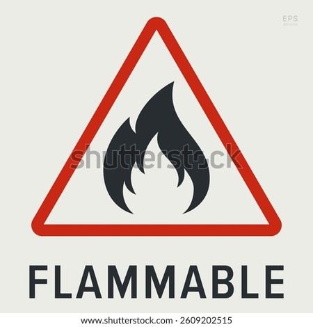 Flammable Symbol. Packaging Symbol. Sign and Label Indicating That the Content Is Highly Flammable or Should Be Kept Away from Fire or Heat. Flame Icon – Vector Symbol