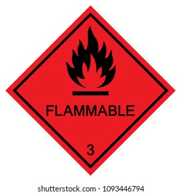 Flammable Symbol Sign ,Vector Illustration, Isolate On White Background Label .EPS10 