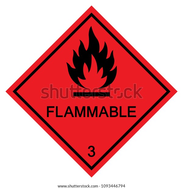 Flammable Symbol Sign ,Vector Illustration,\
Isolate On White Background Label .EPS10\
