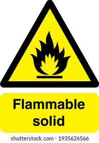 Flammable triangle black and yellow sign board
